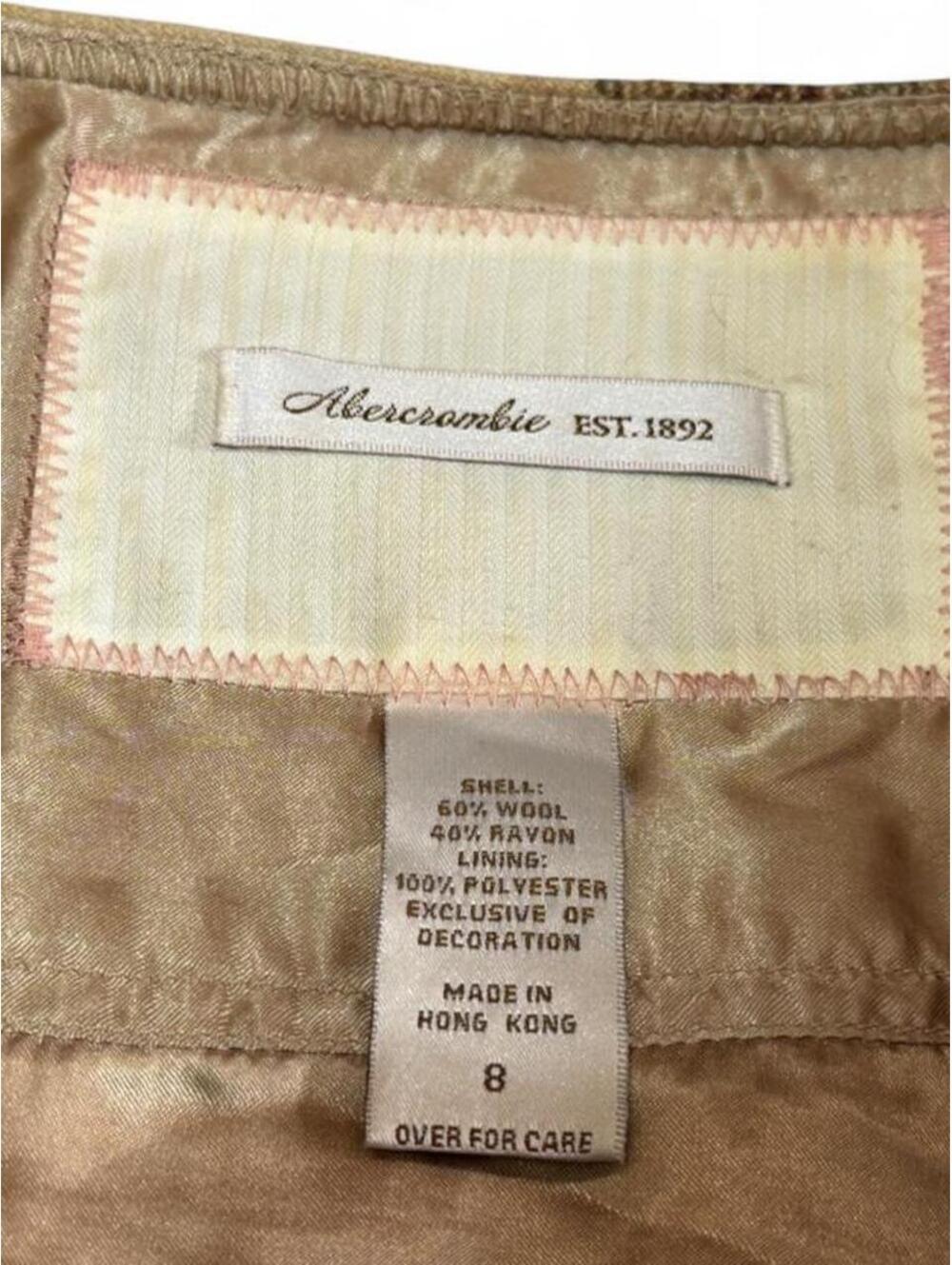 RARE Vintage Y2K Abercrombie & Fitch Wool & Silk Pleated Skirt - Picture 3 of 7